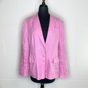 Lauren Ralph Lauren Pink 100% Linen Blazer Jacket